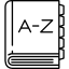 A dictionary with the letters A - Z on the cover