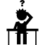 A person scratching his head. A question mark floats over the persons head.